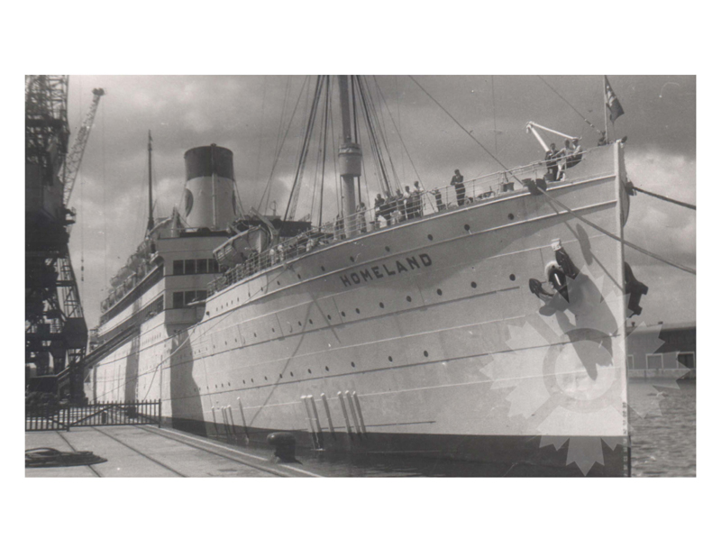 Photo en noir et blanc du navire Homeland (SS) (1951-1955)