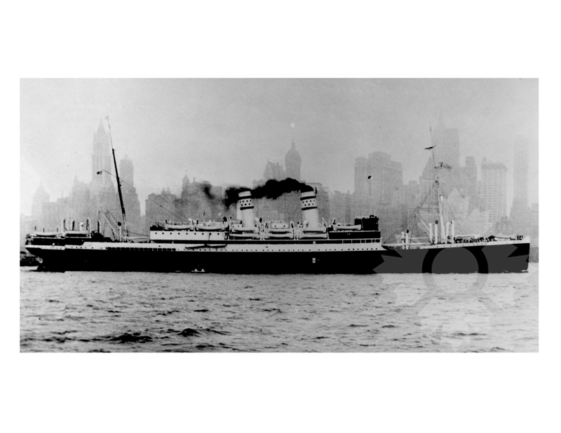 Photo en noir et blanc du navire Jérusalem (MS) (1953-1957)