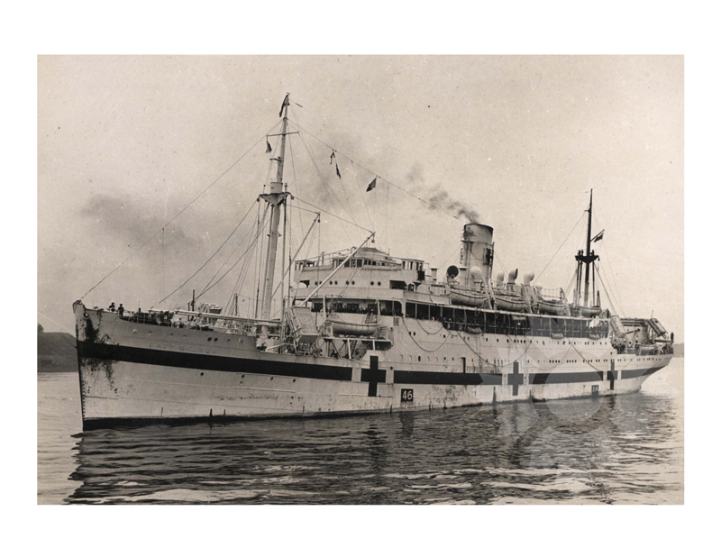 Photo en noir et blanc du navire lady nelson (RMS) (1928-1953) WWII