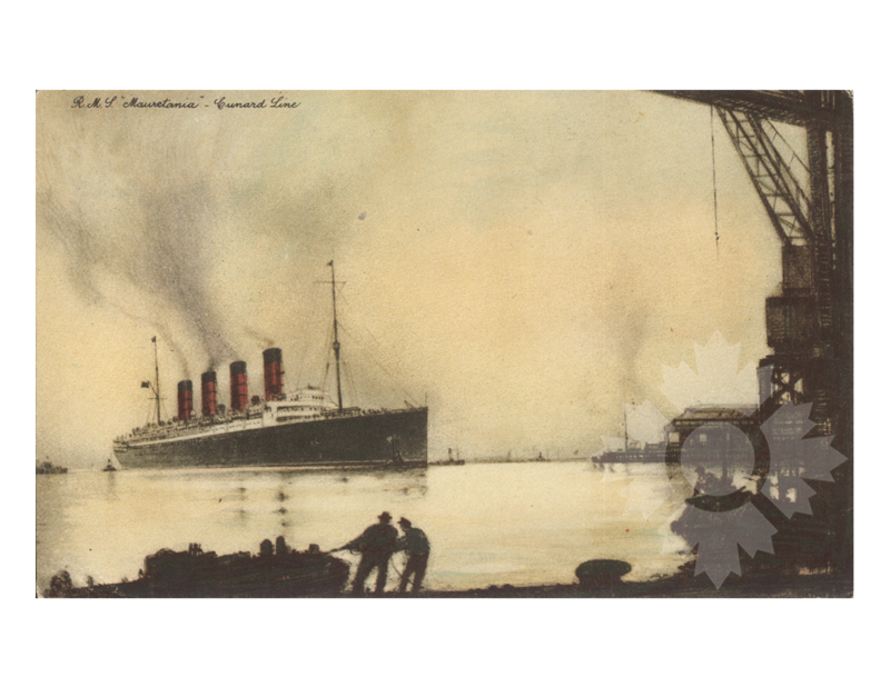 Photo en noir et blanc du navire Mauretania I (RMS) (1906-1935)