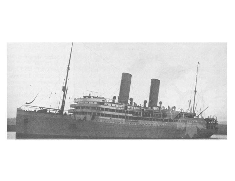Photo en noir et blanc du navire Royal George (RMS) (1910-1922)