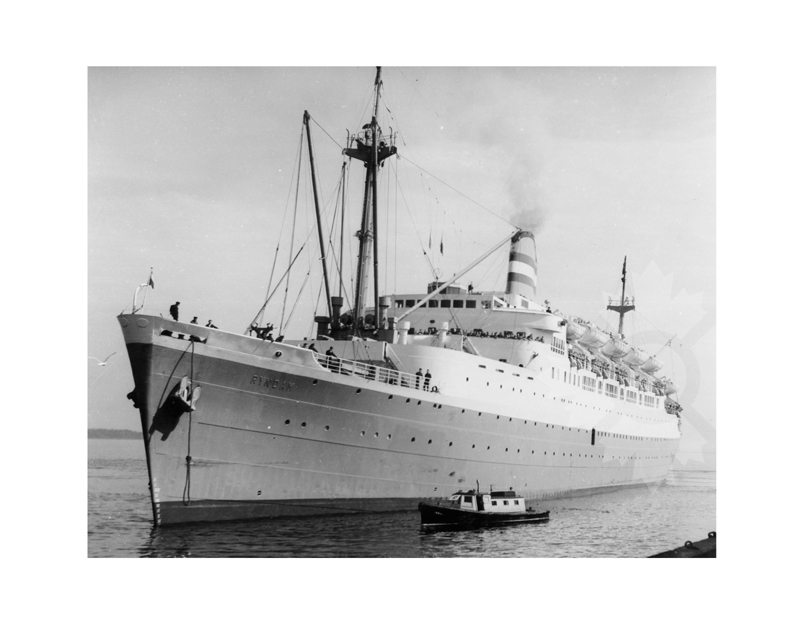 Photo en noir et blanc du navire Ryndam (SS) (1951-1972)