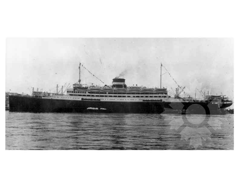 Photo en noir et blanc du navire Saturnia (MS) (1925-1966)