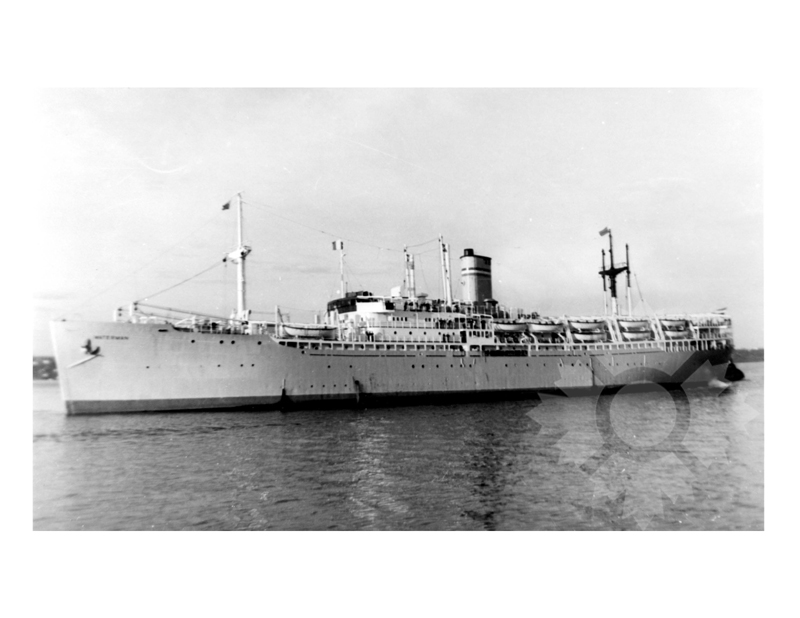 Photo en noir et blanc du navire Waterman (SS) (1947-1963)