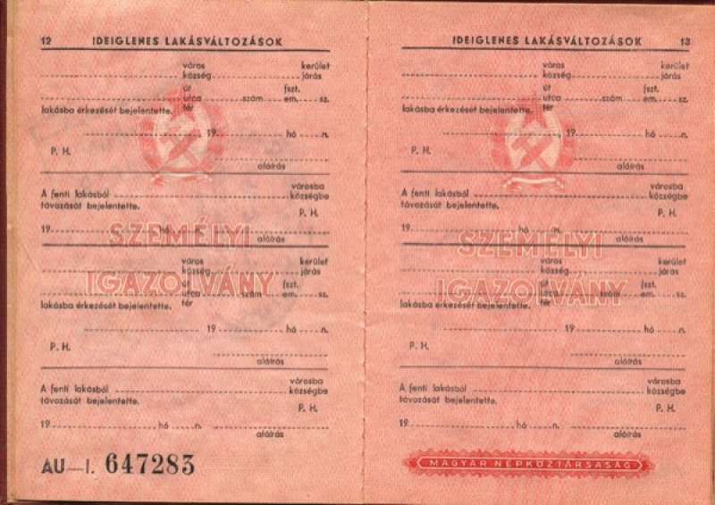 Carte d’identité hongroise de Ferenc Nilof. Musée canadien de l’immigration du Quai 21 (DI2013.1348.9g).