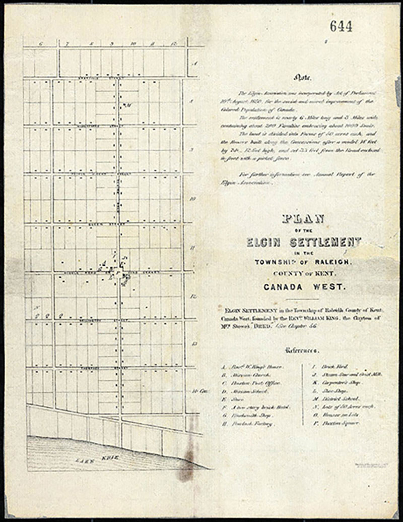 Représentation architecturale d’un canton pour l’installation de réfugiés noirs.