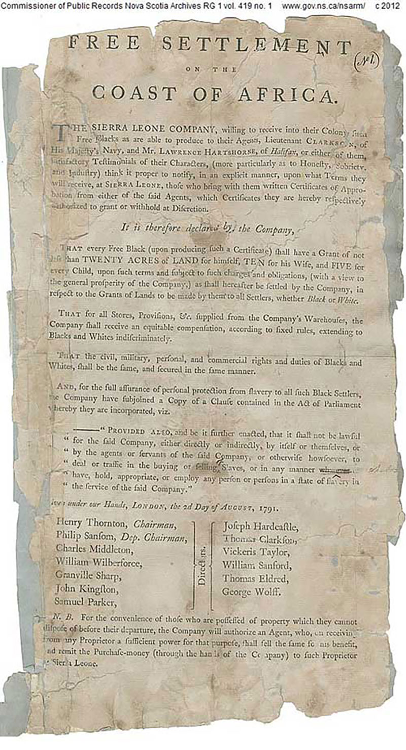 Vieux document déchiré intitulé « Installation gratuite sur la côte africaine ».