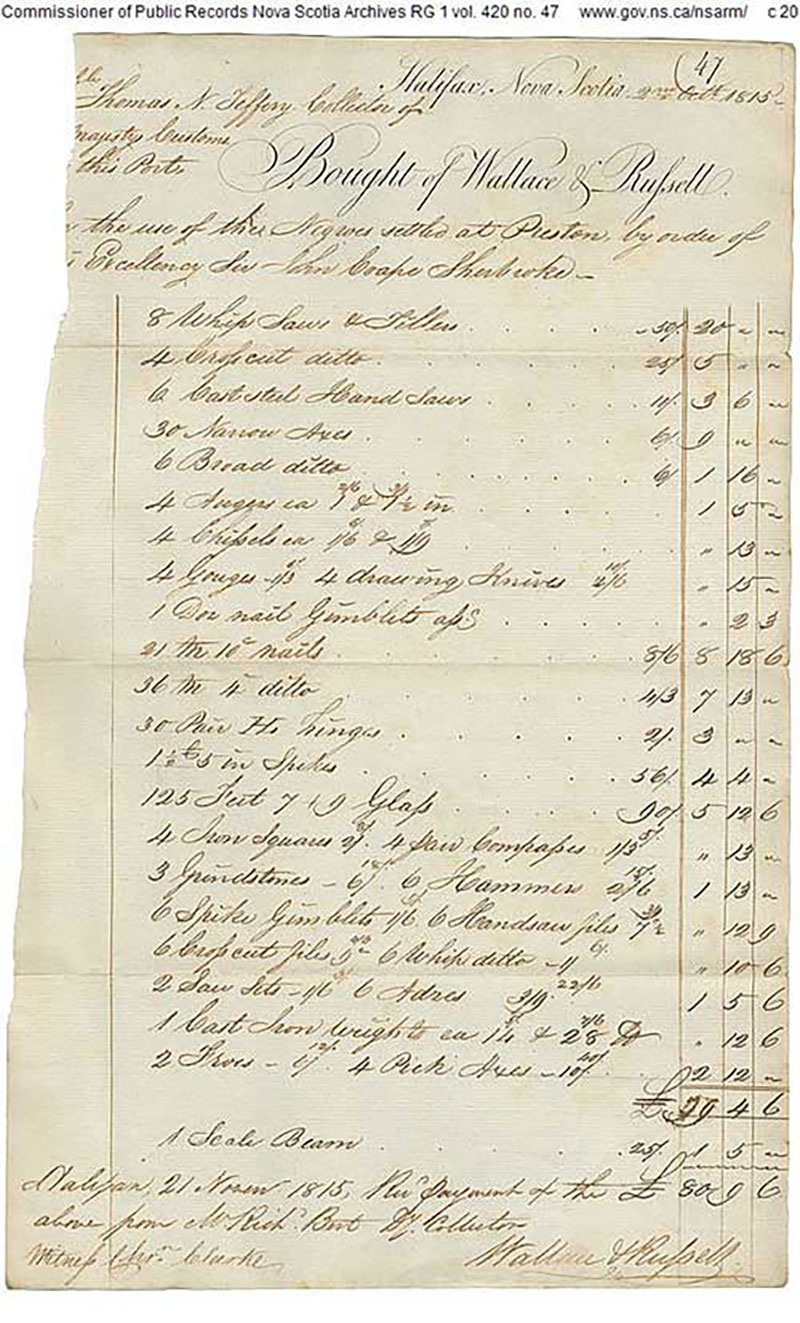 Vieux document de comptabilité des approvisionnements.