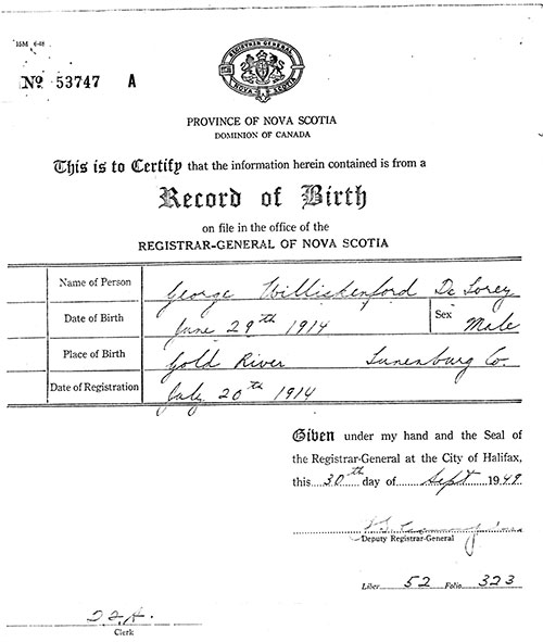 Vieille feuille blanche avec des détails sur la naissance.