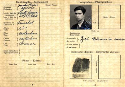 Empreintes digitales et photo de Jose de Sousa.